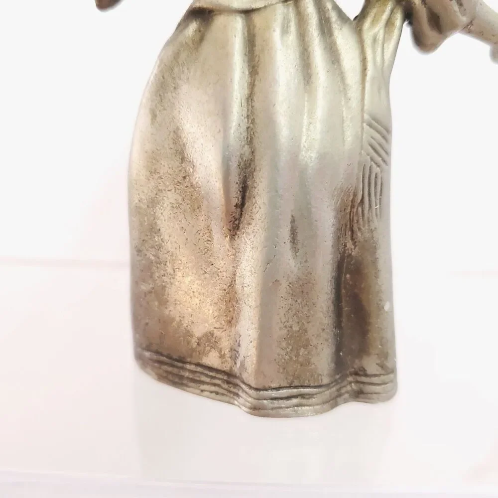 Vintage Hans Christian Andersen Little Match Girl Pewter Candle Holder Snuffer